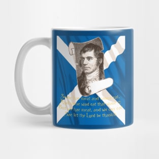 The Selkirk Grace Burns Night Supper Prayer In Blue Mug